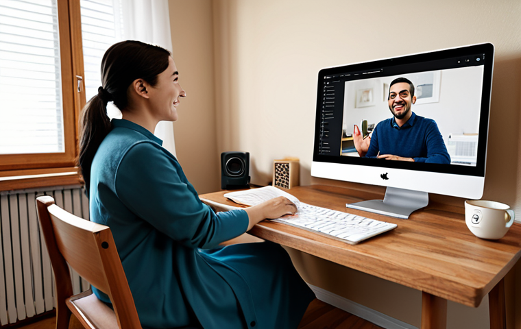 보컬트레이너 일상 업무 - **Prompt:** "A voice coach working at a clean desk with a laptop displaying a time management applic...